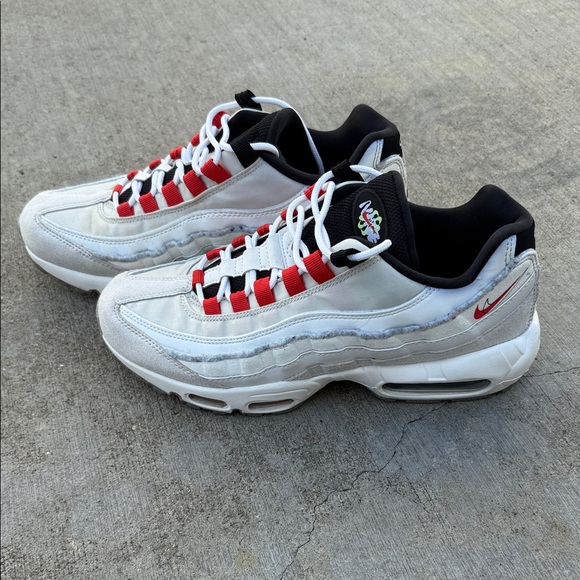 Nike Other - Nike Air Max 95 White Red Black Athletic Shoes